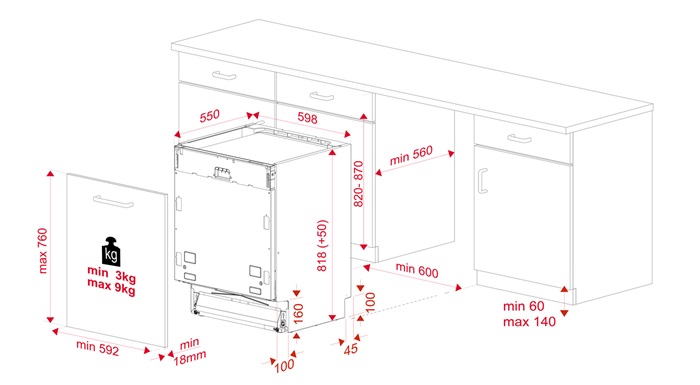 Схема встраивания Teka DFI 46950